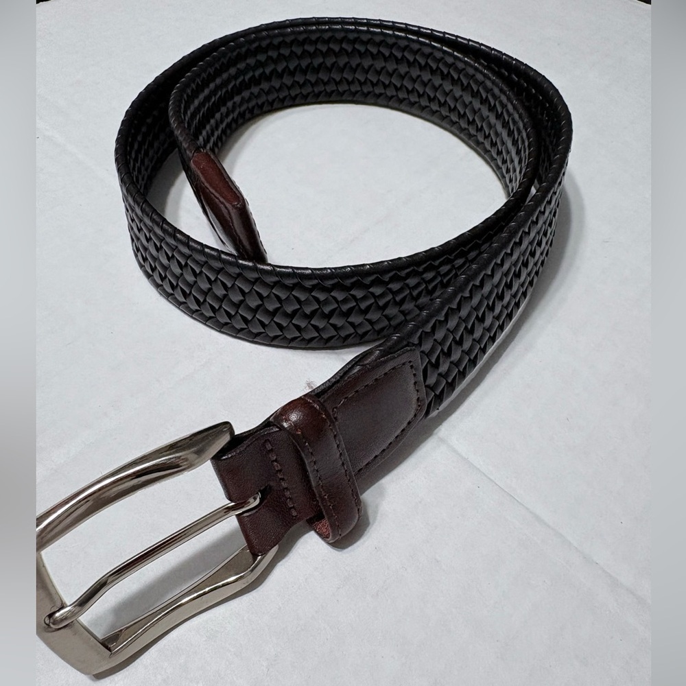 Men's Torino Dark Brown Braided Leather Belt. Made in‎ USA SIZE 36
